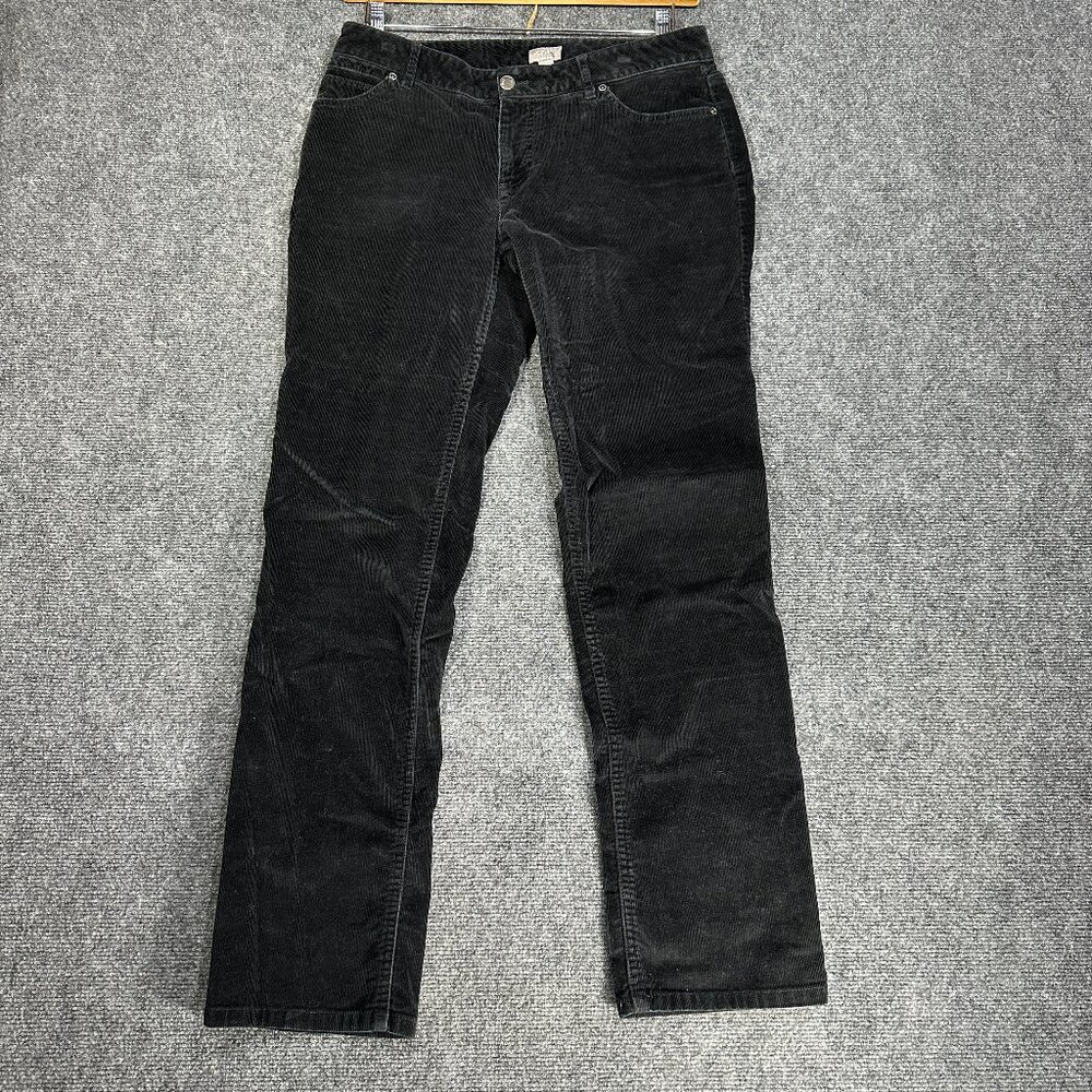 J Jill Pants Womens 8 Corduroy Slim Leg Black Cotton Stretch Pockets